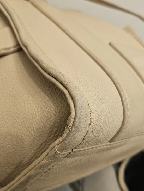 Marc Jacobs Mini The Leather Tote Bag Beige Crossbody - Picture 11 of 12